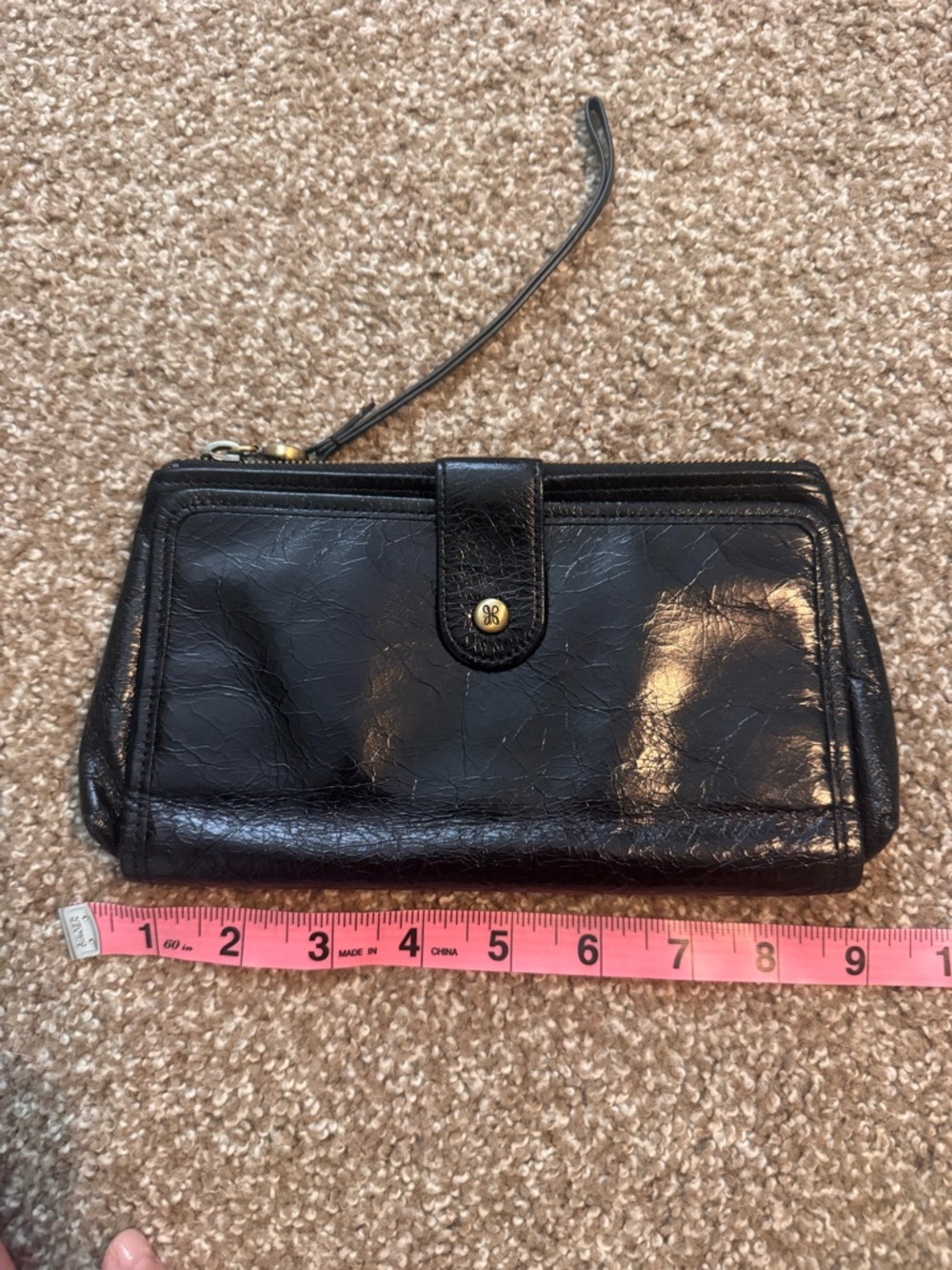 HOBO Black Leather Wristlet Wallet